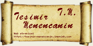 Tešimir Menenćanin vizit kartica